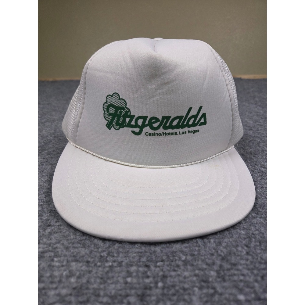 Vintage Fitzgeralds Casino Las Vegas Hat Royal Pacific Mens White Trucker Cap